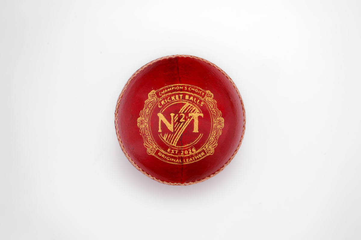 Red Hand-Stitched Cricket Ball