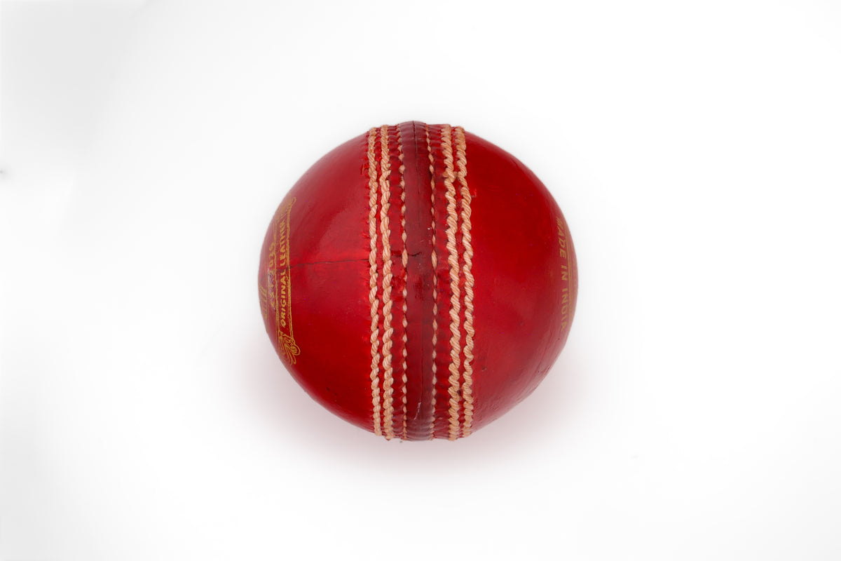 Red Hand-Stitched Cricket Ball