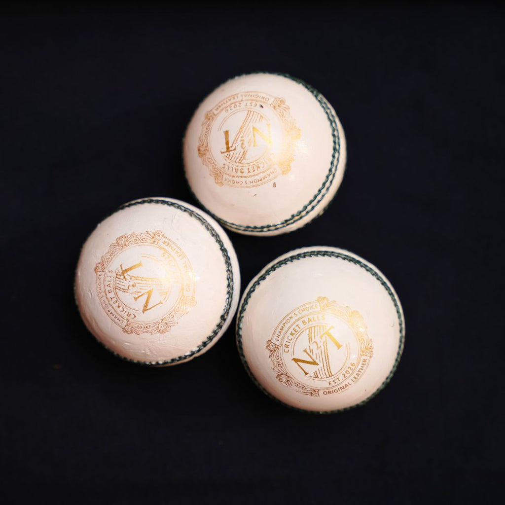 White Machine-Stitched Cricket Ball