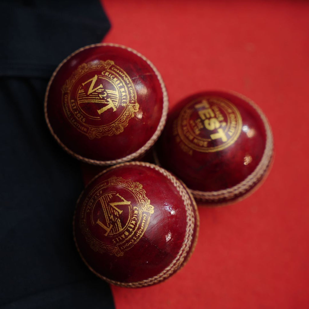 Red Hand-Stitched Cricket Ball
