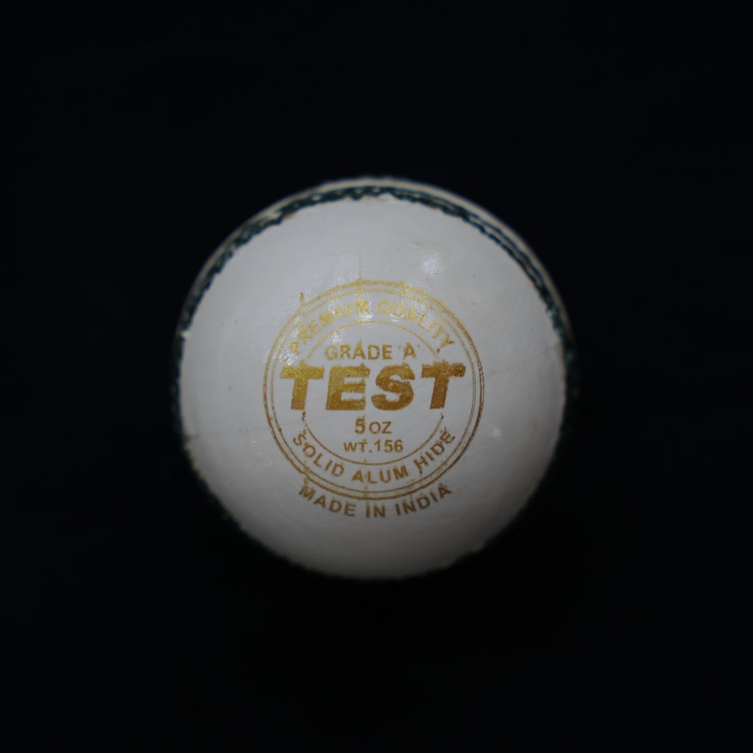 White Machine-Stitched Cricket Ball