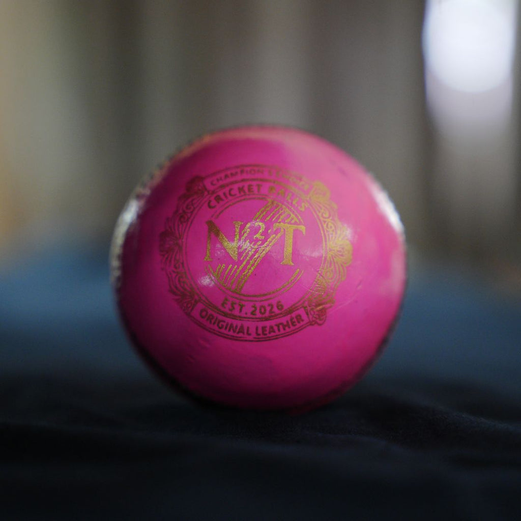 Pink Machine-Stitched Cricket Ball