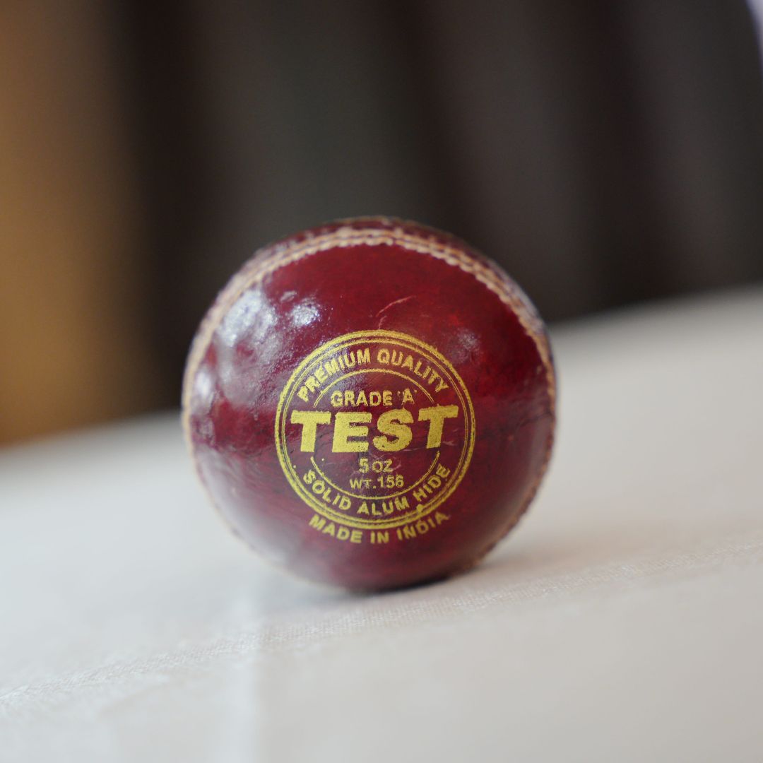 Red Machine-Stitched Cricket Ball