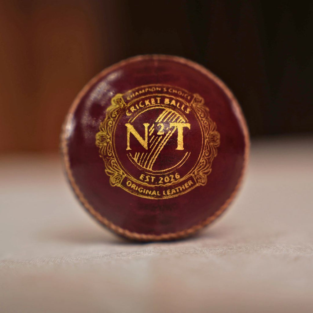 Red Hand-Stitched Cricket Ball