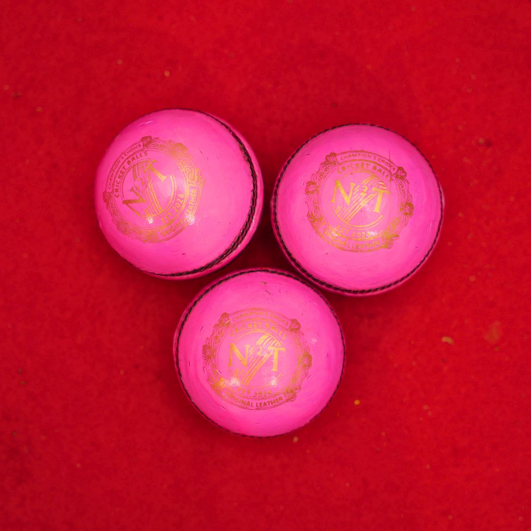 Pink Machine-Stitched Cricket Ball