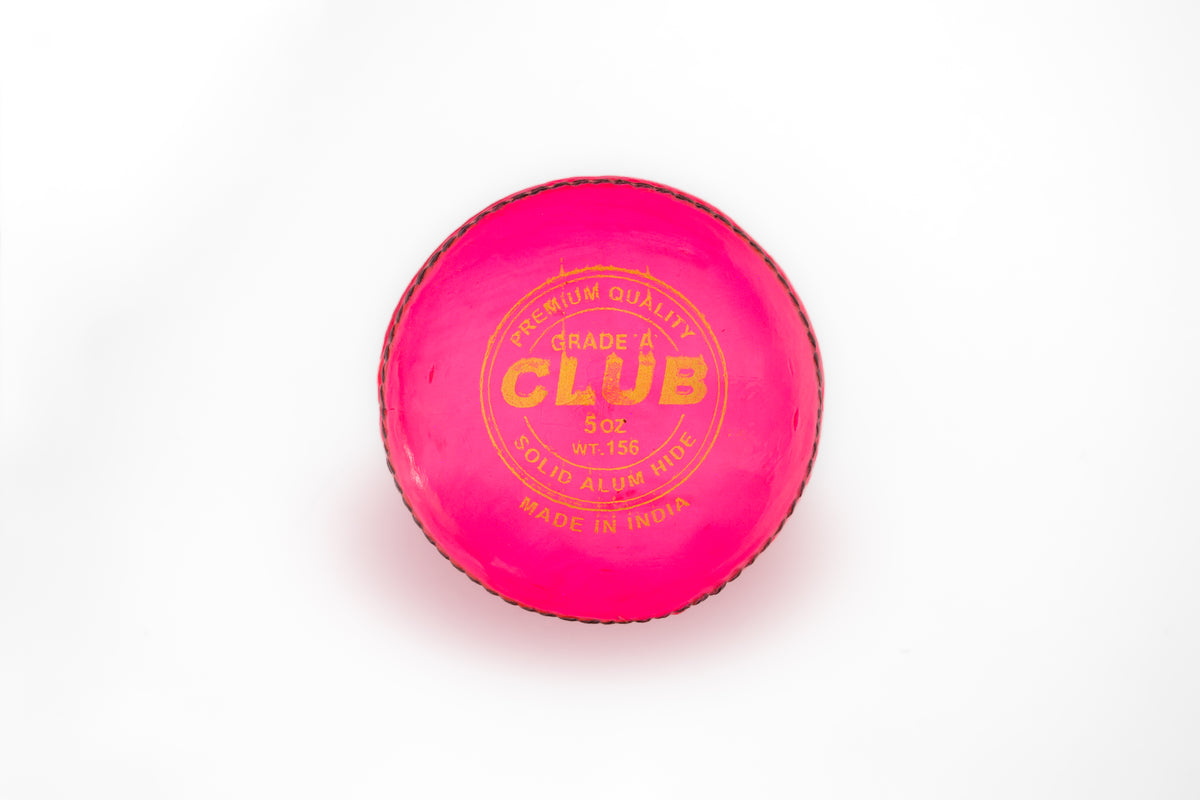 Pink Hand-Stitched Cricket Ball