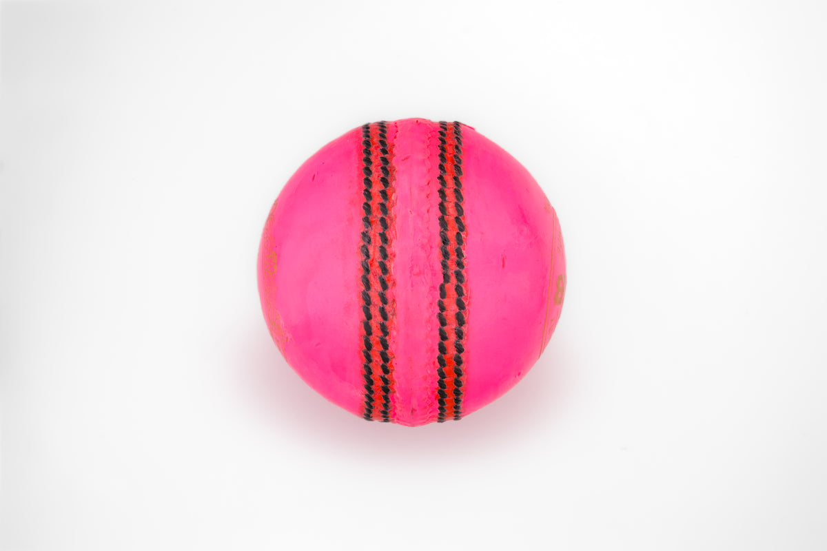 Pink Hand-Stitched Cricket Ball