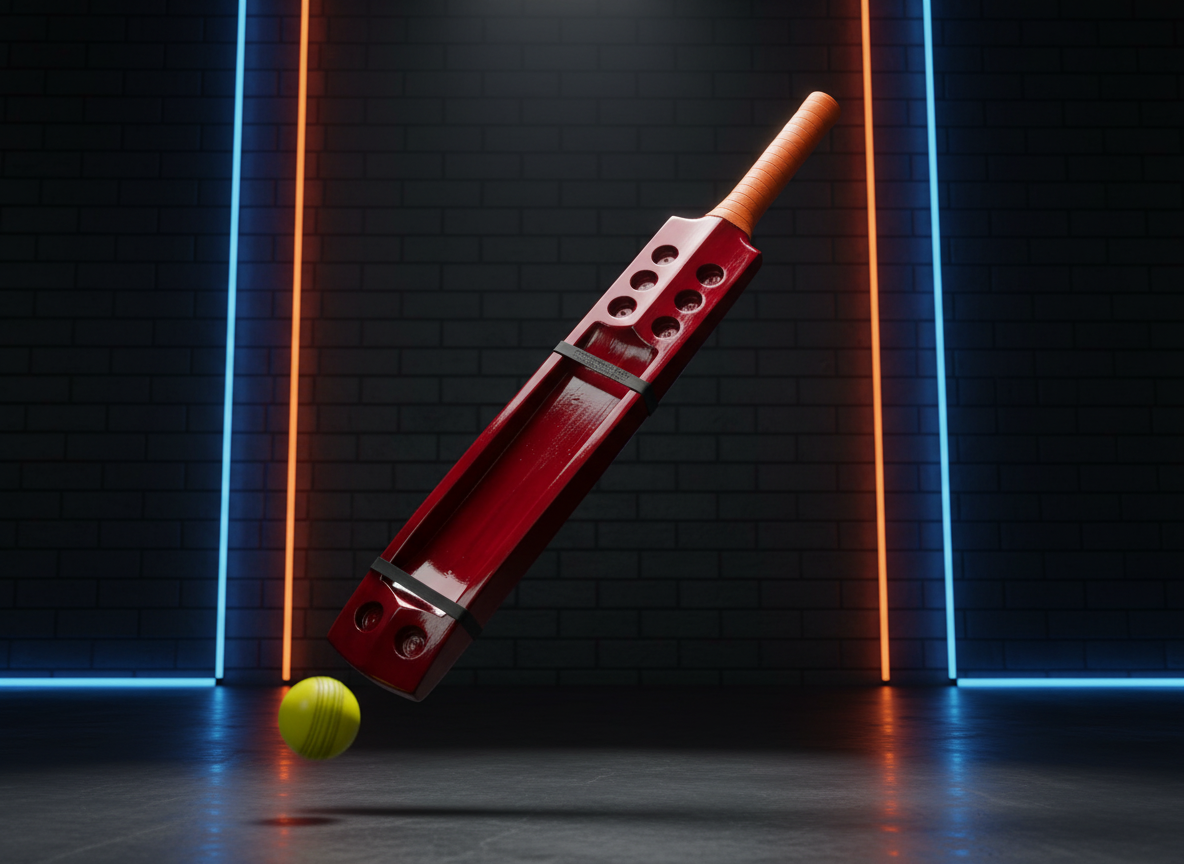 Hard Tennis Cricket Bat – Red
