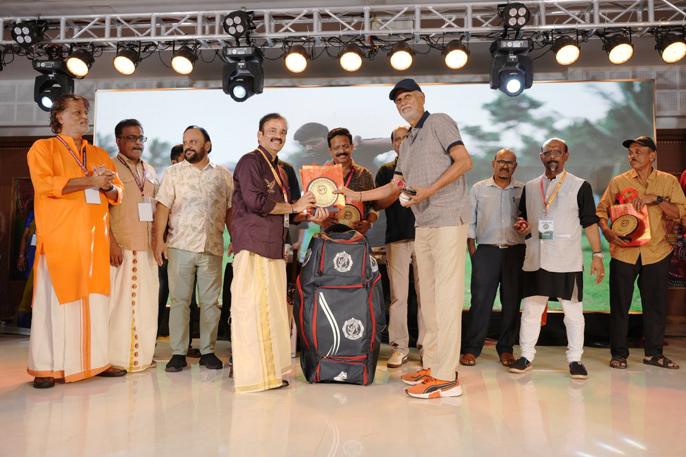 An N²T kit bag presented on stage during the felicitation