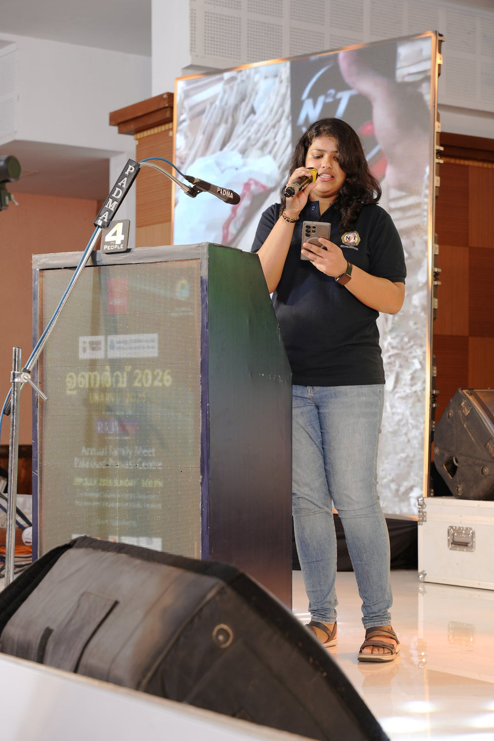 Addressing the audience