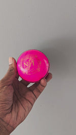 Pink Hand-Stitched Cricket Ball