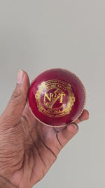 Red Hand-Stitched Cricket Ball
